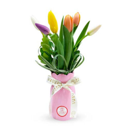 Florero vintage 6 tulipanes mamá